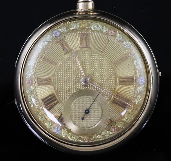 Thomas Sherwood, Leeds, a George III 18ct gold pair-cased pocket watch, No 1464, with gilt Roman dial and subsidiary seconds,